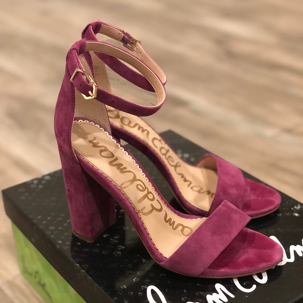 Sam Edelman Raspberry Suede Yaro Heels